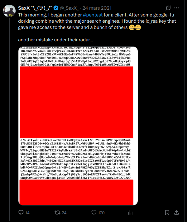 Leak d'une clé SSH id_rsa par SaxX